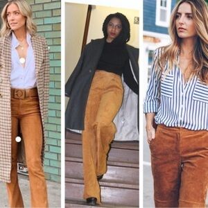 NWOT BUSHWACKER VINTAGE NEUTRAL BROWN SUEDE STRAIGHT PANTS SIZE 12